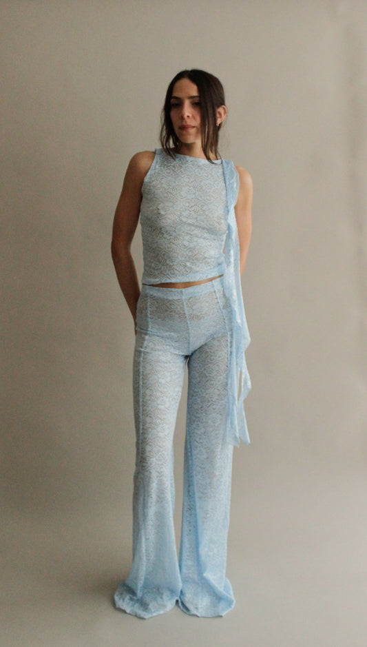 FLORIPONDIO PANTS SKY BLUE LACE